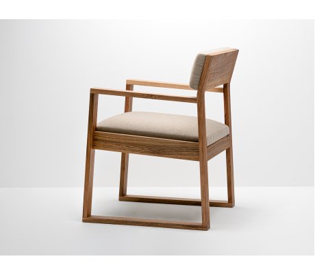 Fauteuil Aix en noyer et tissus Arpin ® - coloris Corde - 100% made in France
