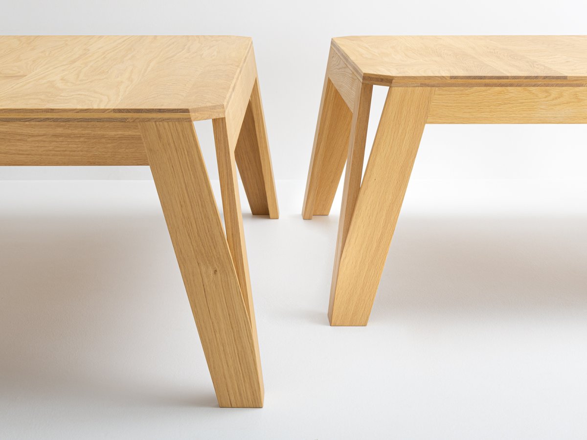 Table basse MéliMélo en chêne sur mesure - Personnalisable à 100%