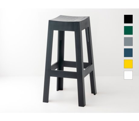 Tabouret de bar bois laqué couleurs au choix
