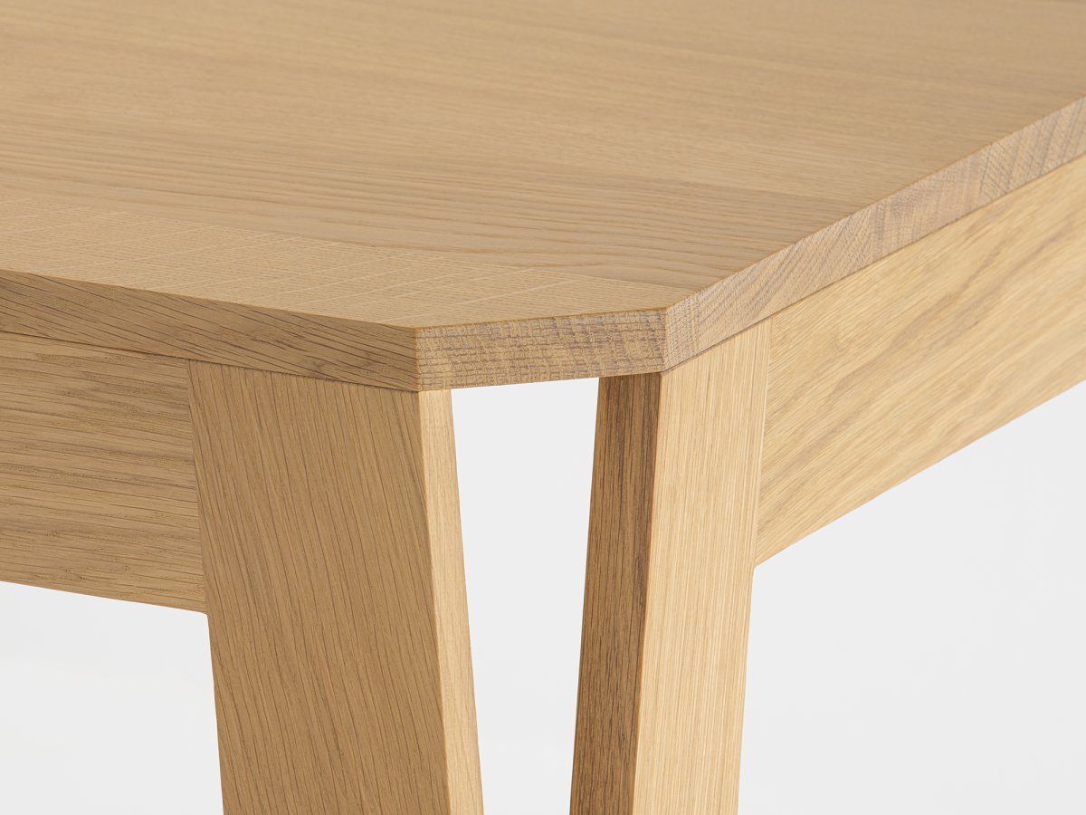 Table basse MéliMélo en chêne - Détail du piétement meuble design en chêne massif