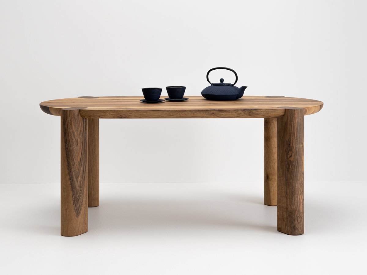 Table basse noyer design Couscous - collaboration avec Bina Baitel