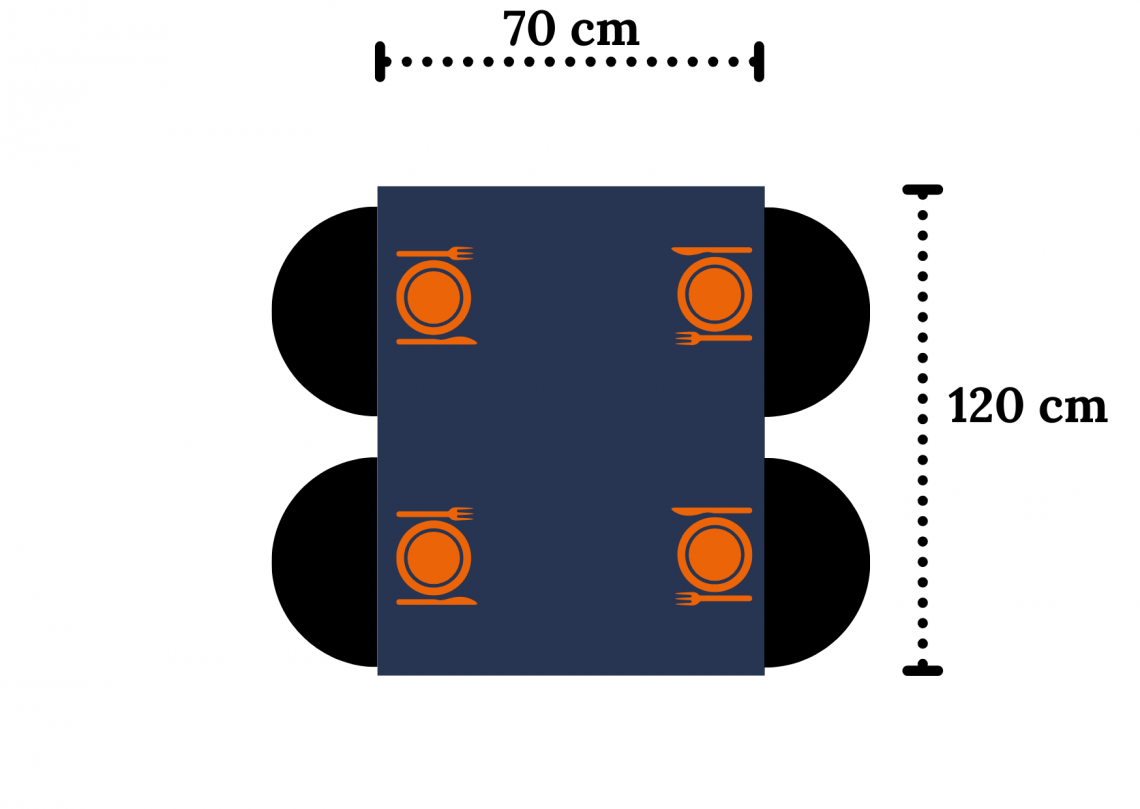 Table dimension pour quatre personnes