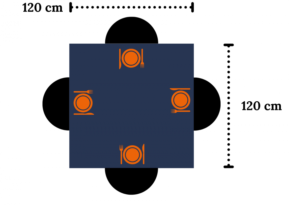 Table dimension pour quatre personnes