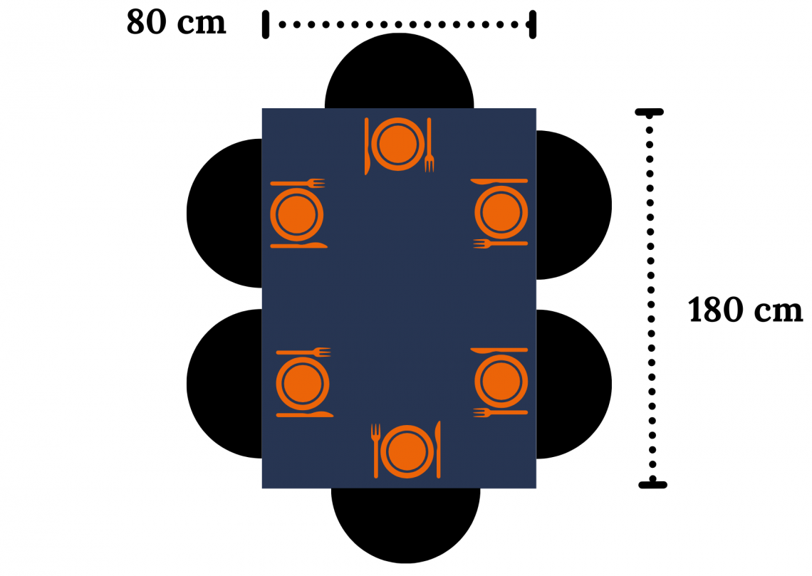Table dimension pour six personnes