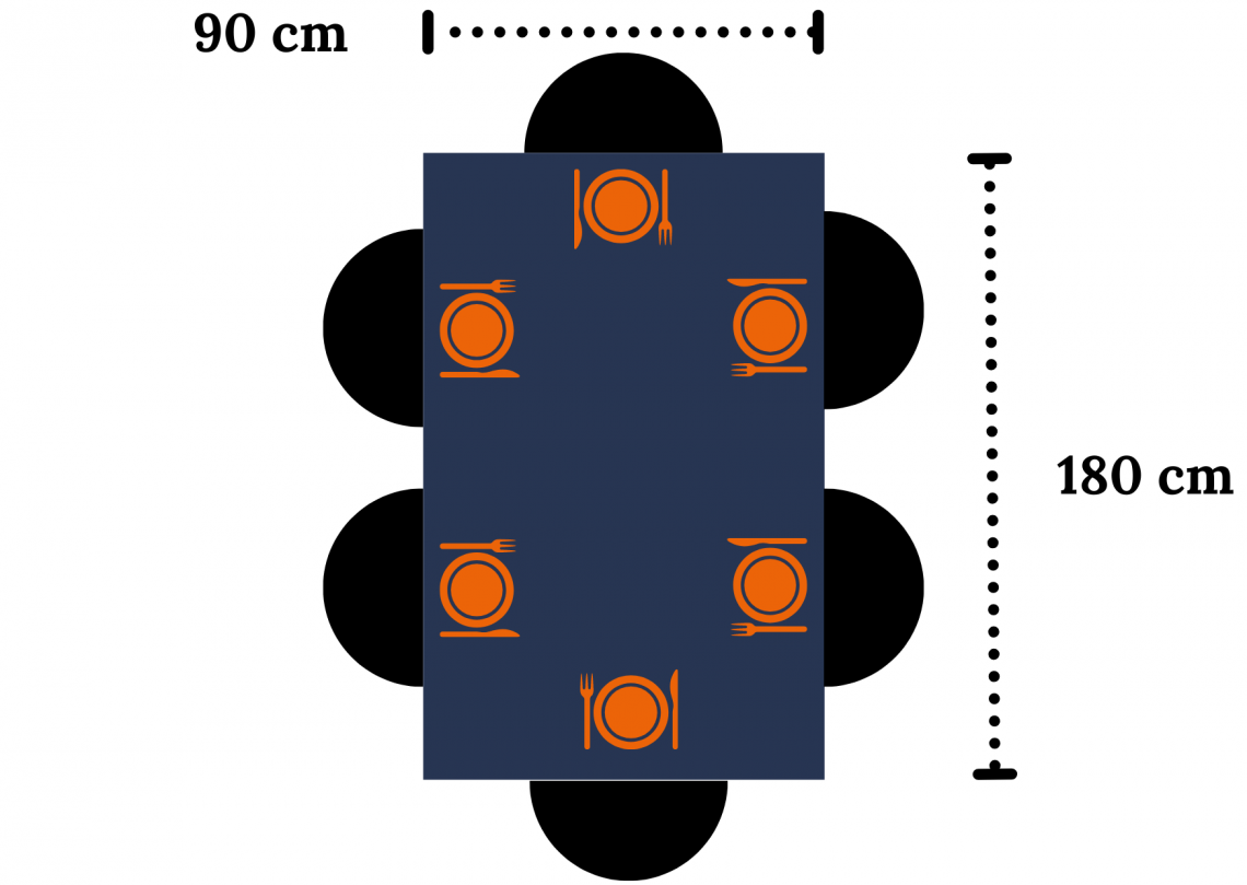 Table dimension pour six personnes