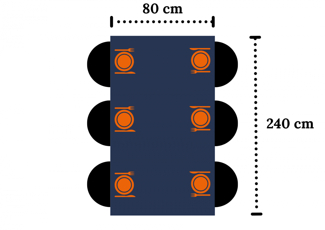 Table dimension pour six personnes