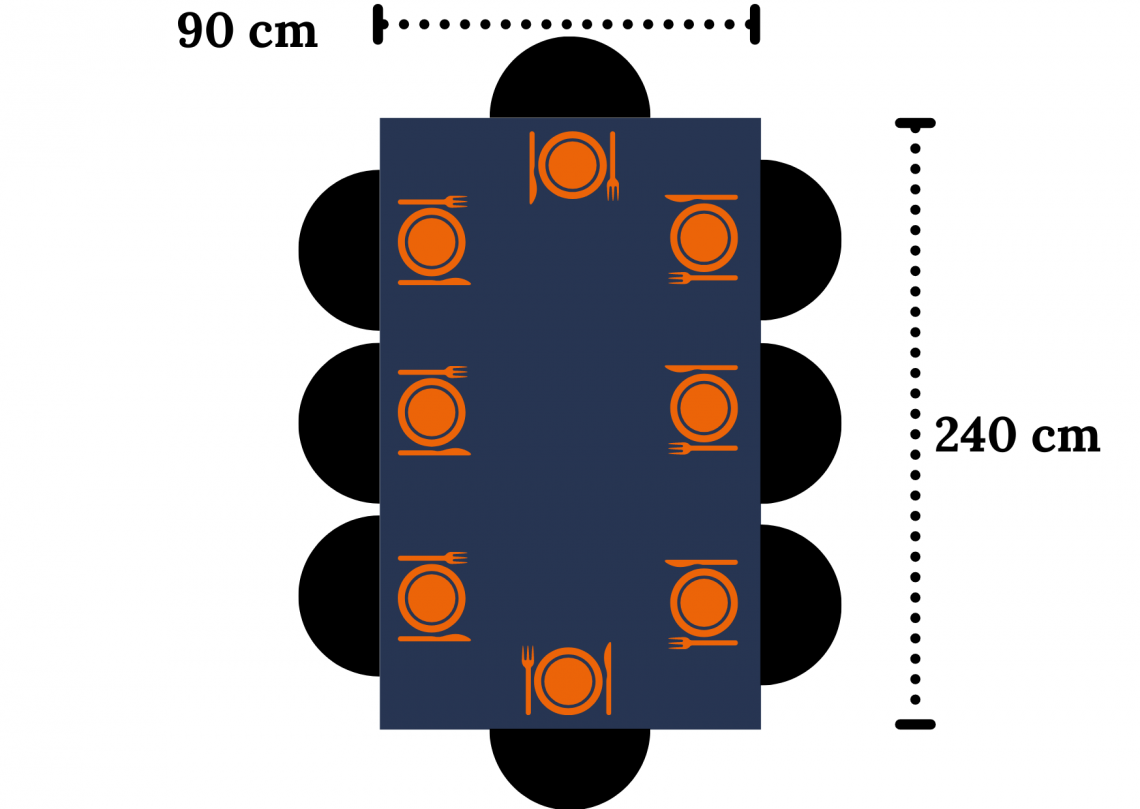 Table dimension pour huit personnes
