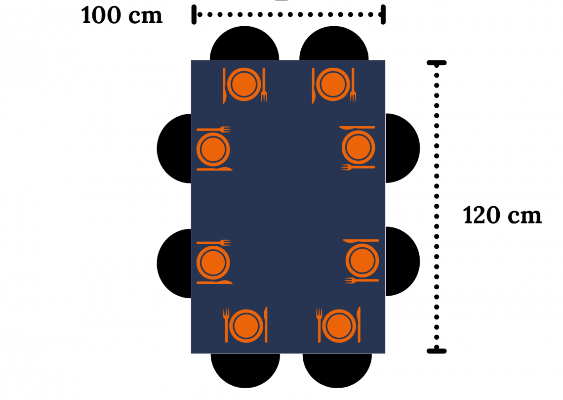 Table dimension pour huit personnes