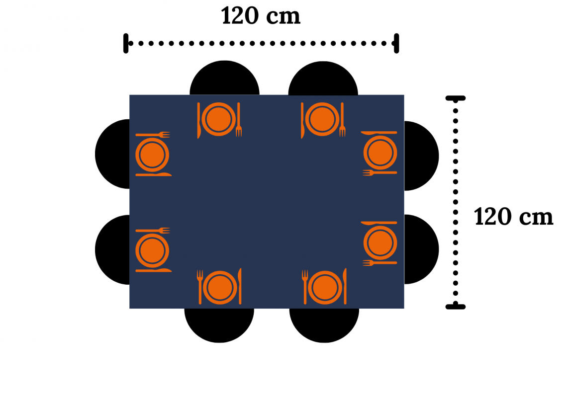 Table dimension pour huit personnes