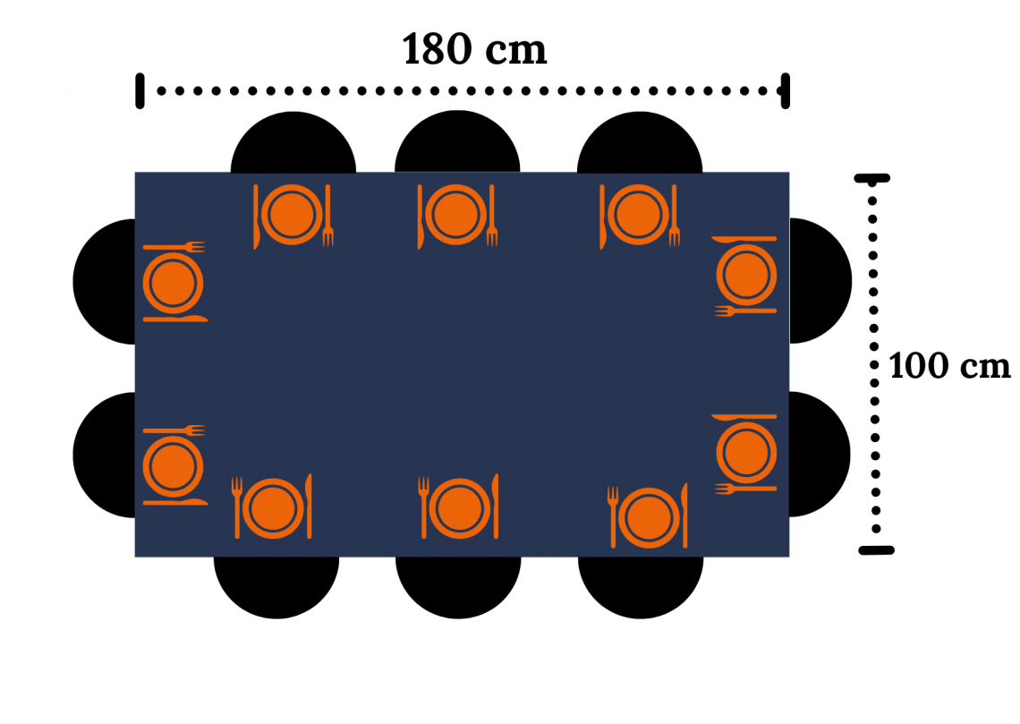 Table dimension pour dix personnes