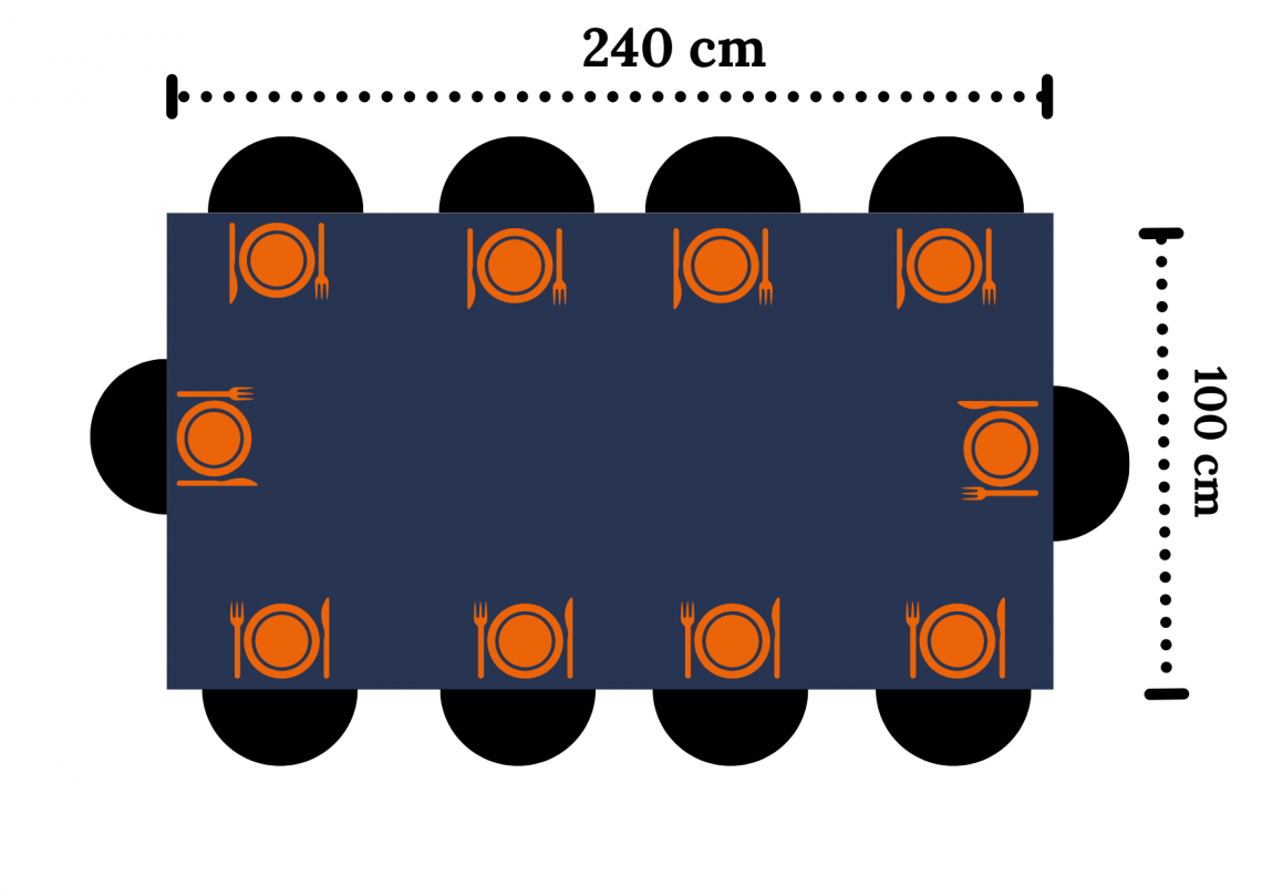 Table dimension pour dix personnes