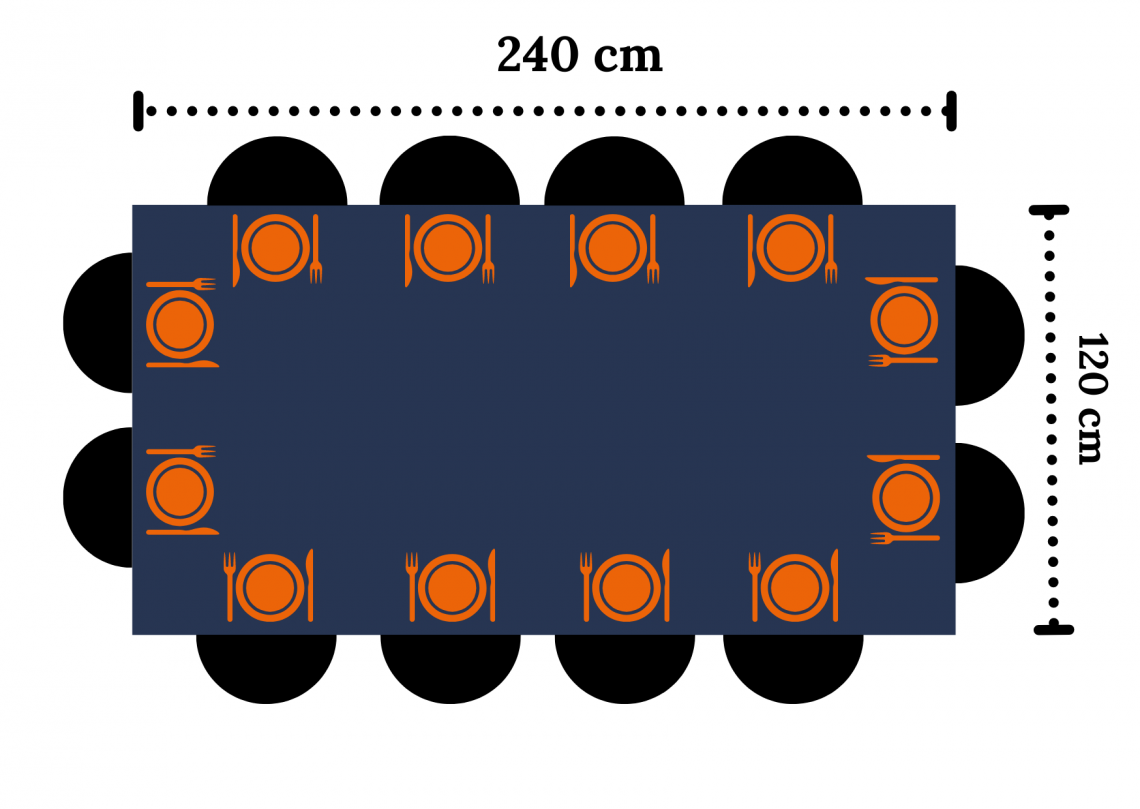 Table dimension pour douze personnes