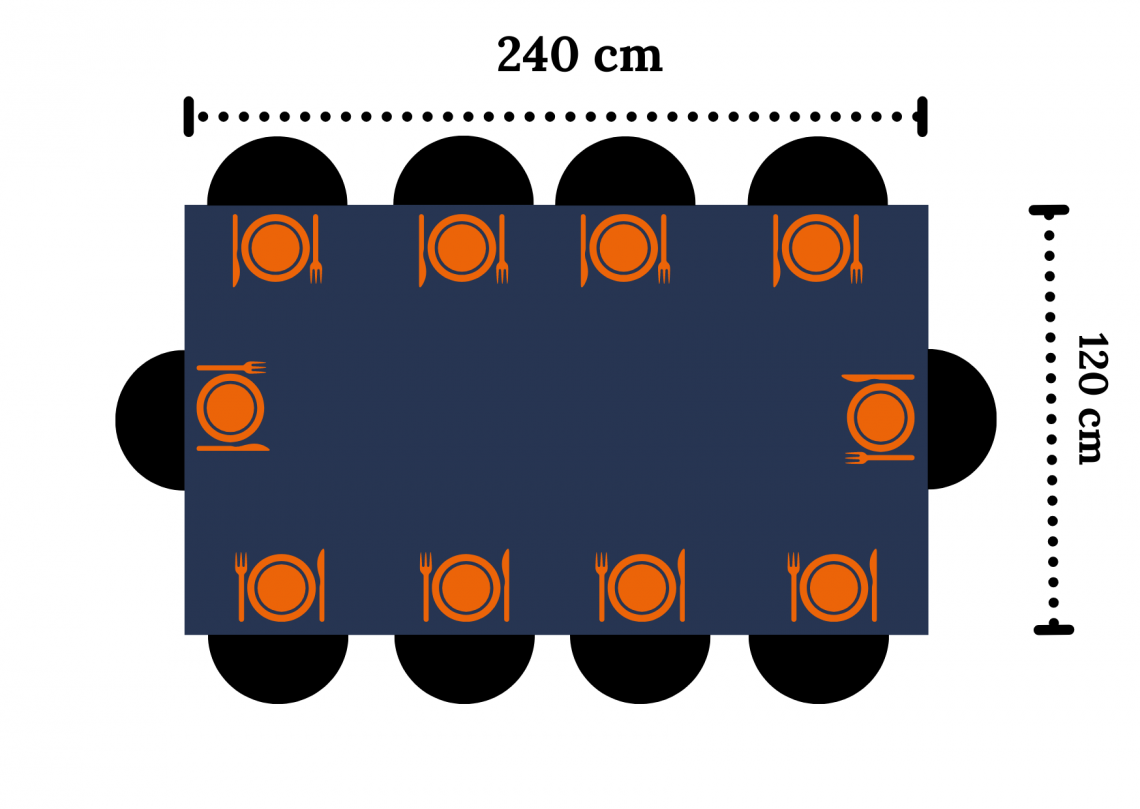 Table dimension pour dix personnes