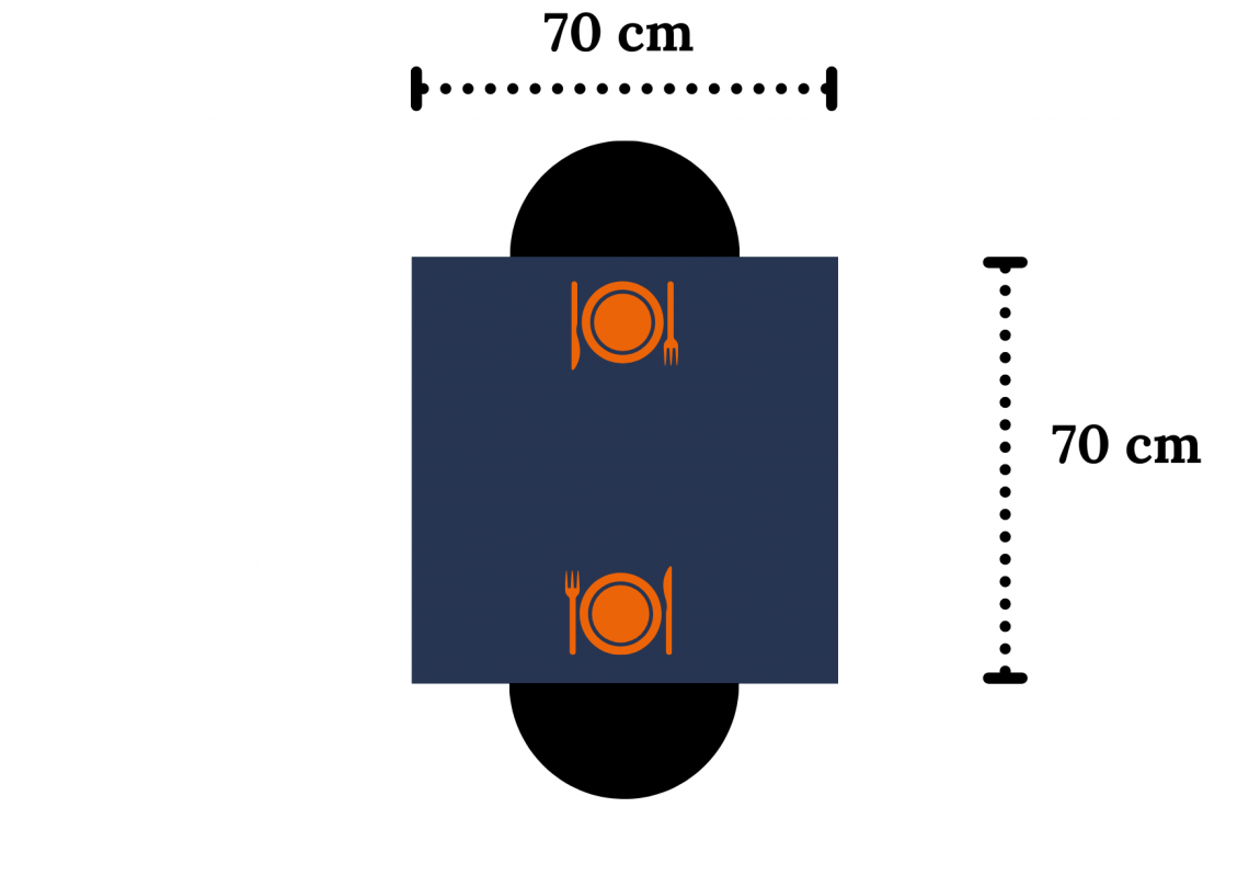 Table dimension pour deux personnes